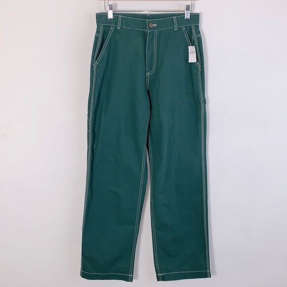 NWT Gap High Rise 90’s Loose Carpenter Pants June Bug Green Sz 4 - Picture 1 of 11